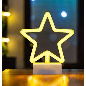 Everyday Decor Neon Glow LED Stars Lighting Table Decor NWT